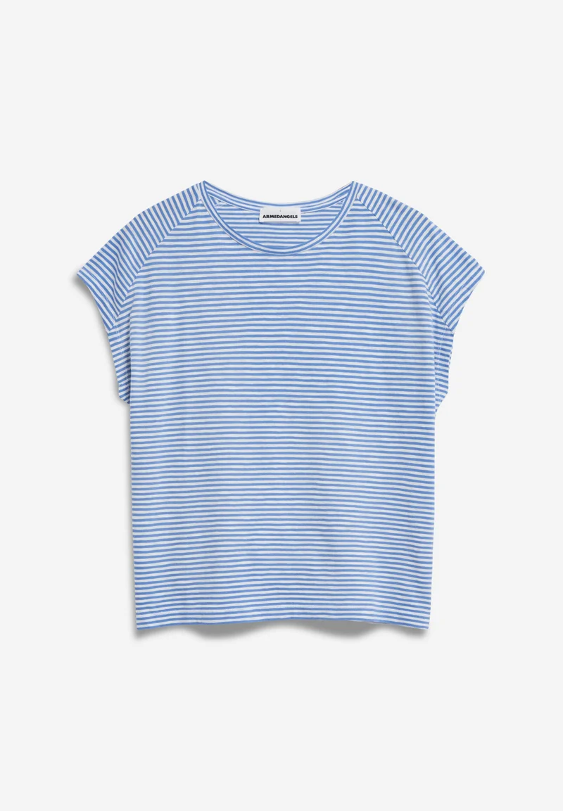ONELIAA LOVELY STRIPES T-SHIRT | blue bloom-oatmilk