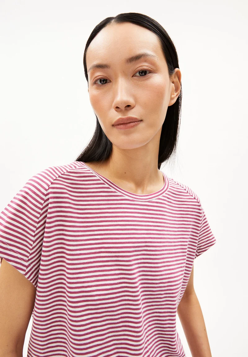 ONELIAA LOVELY STRIPES T-SHIRT | crushed berry-oatmilk