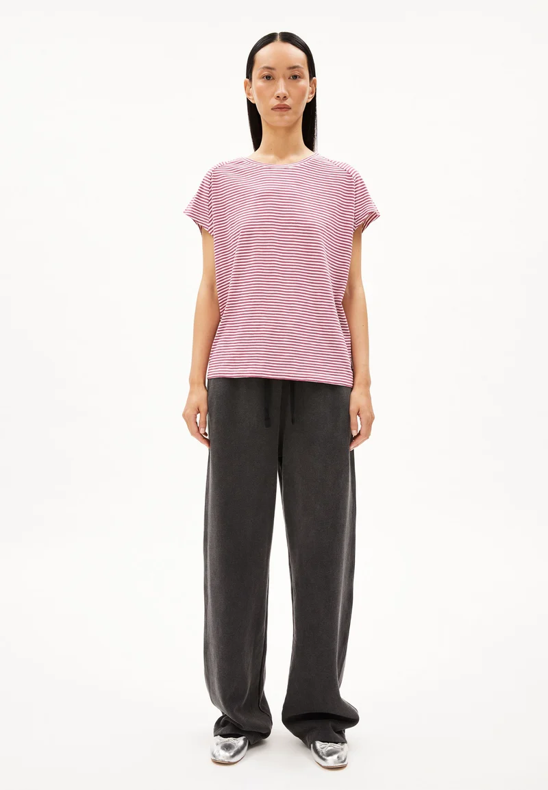 ONELIAA LOVELY STRIPES T-SHIRT | crushed berry-oatmilk