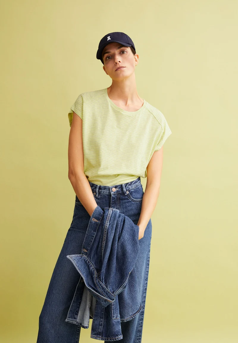 ONELIAA LOVELY STRIPES T-SHIRT | pastel green-armedangels yellow light