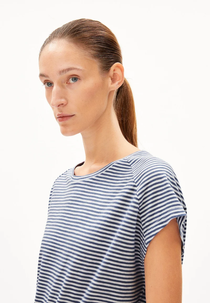 ONELIAA LOVELY STRIPES T-SHIRT | faded indigo-oatmilk