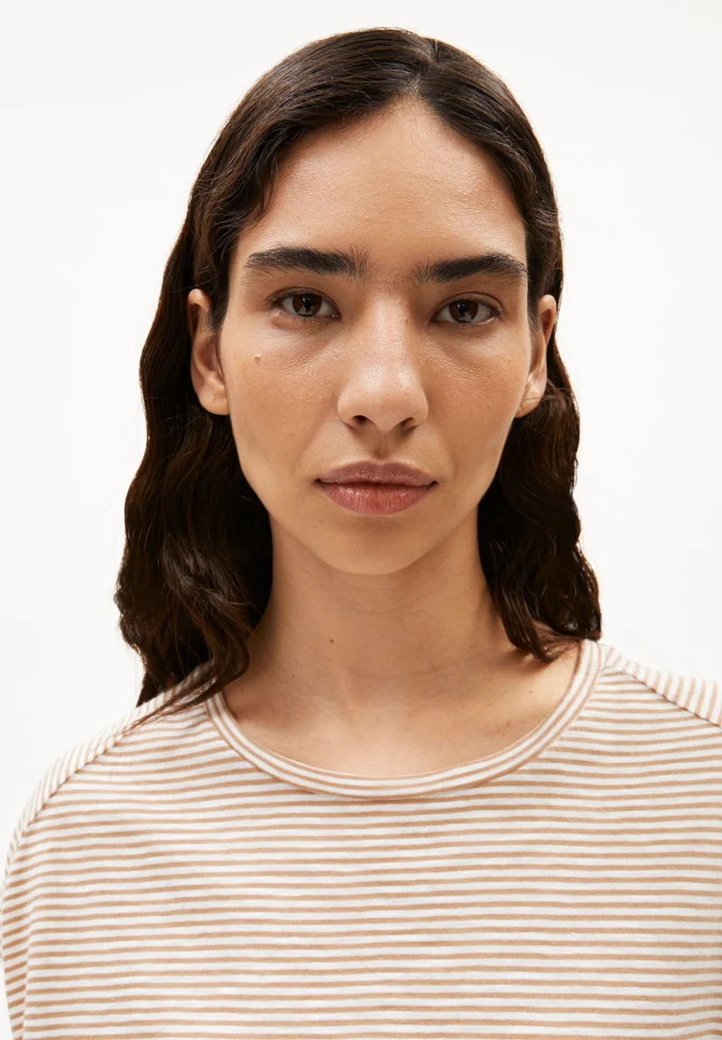 ONELIAA LOVELY STRIPES T-SHIRT | oatmilk-beige blond