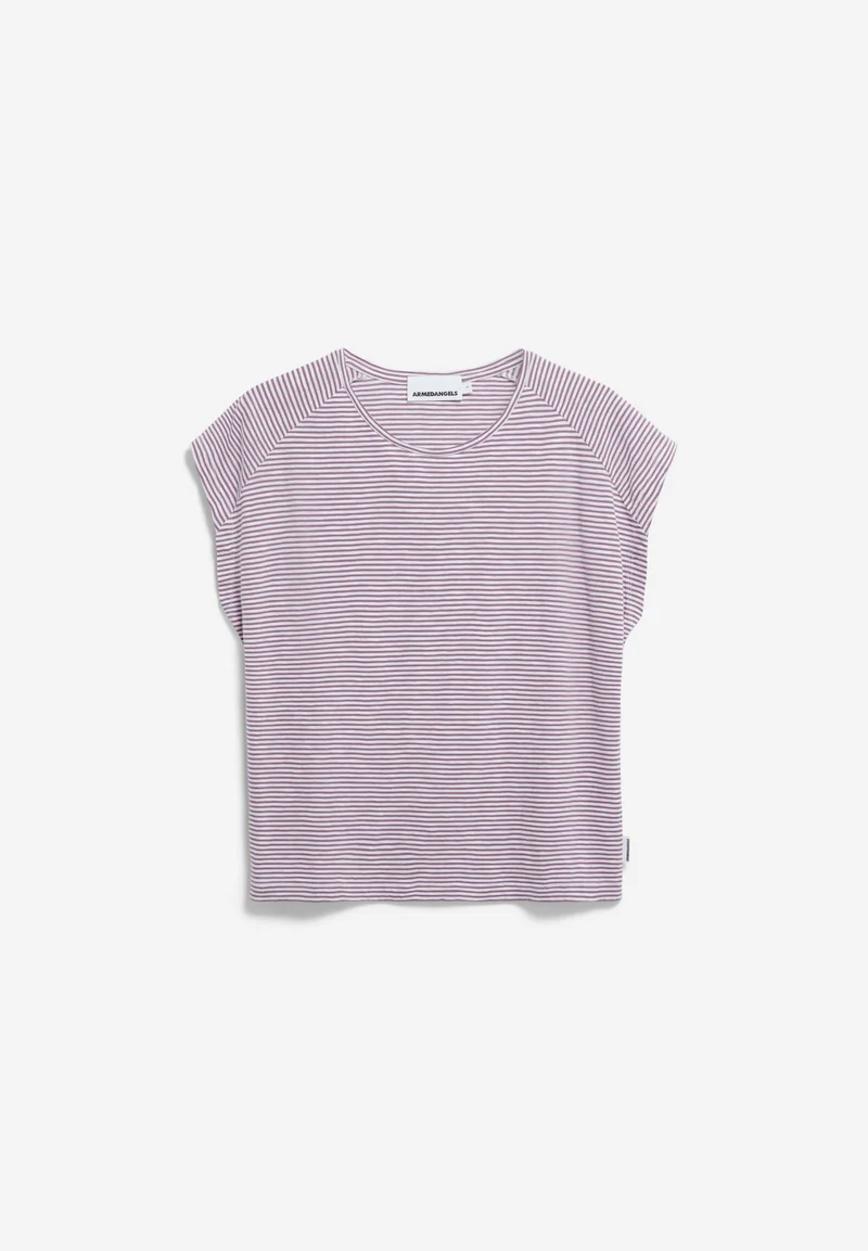 ONELIAA LOVELY STRIPES T-SHIRT | oatmilk-sunset sky