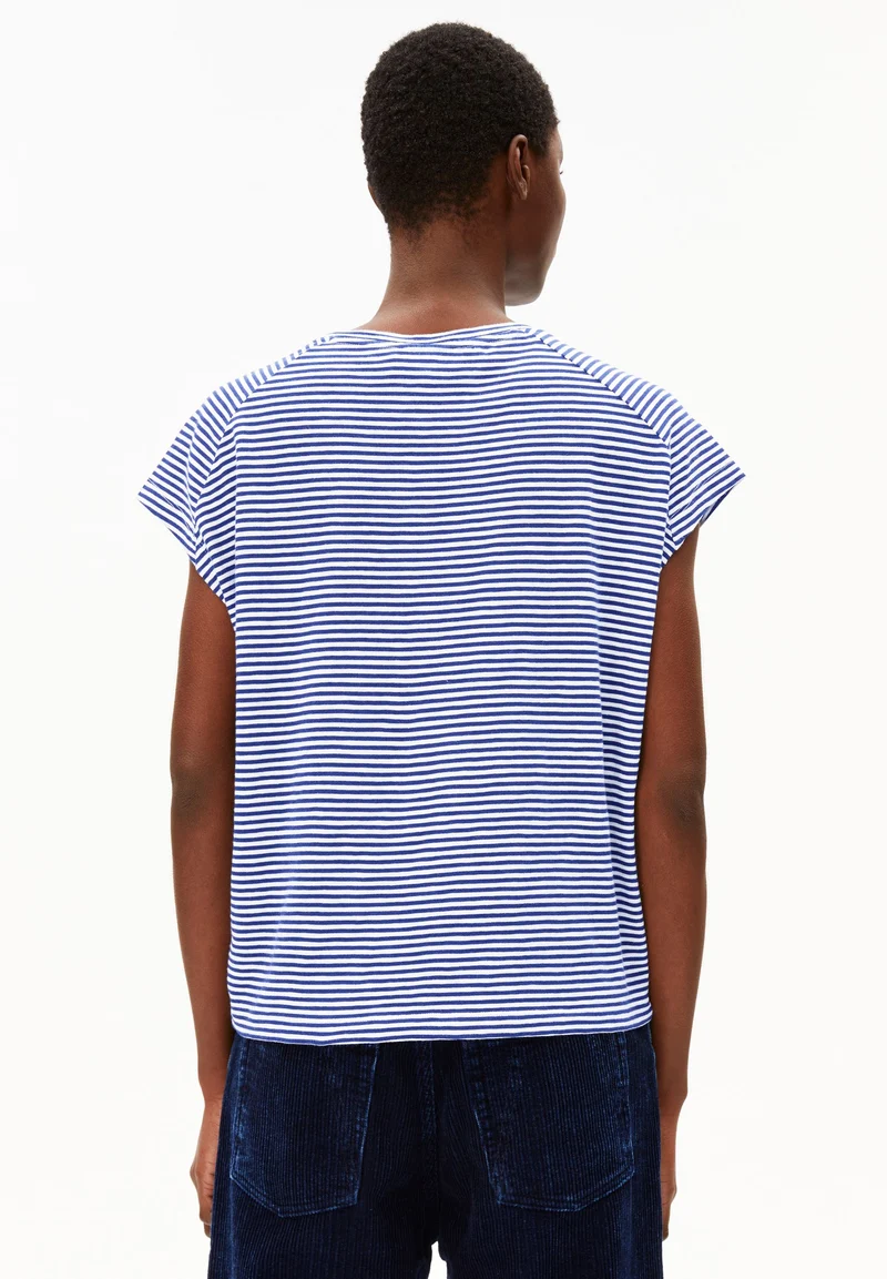 ONELIAA LOVELY STRIPES T-SHIRT | oatmilk-blue noon