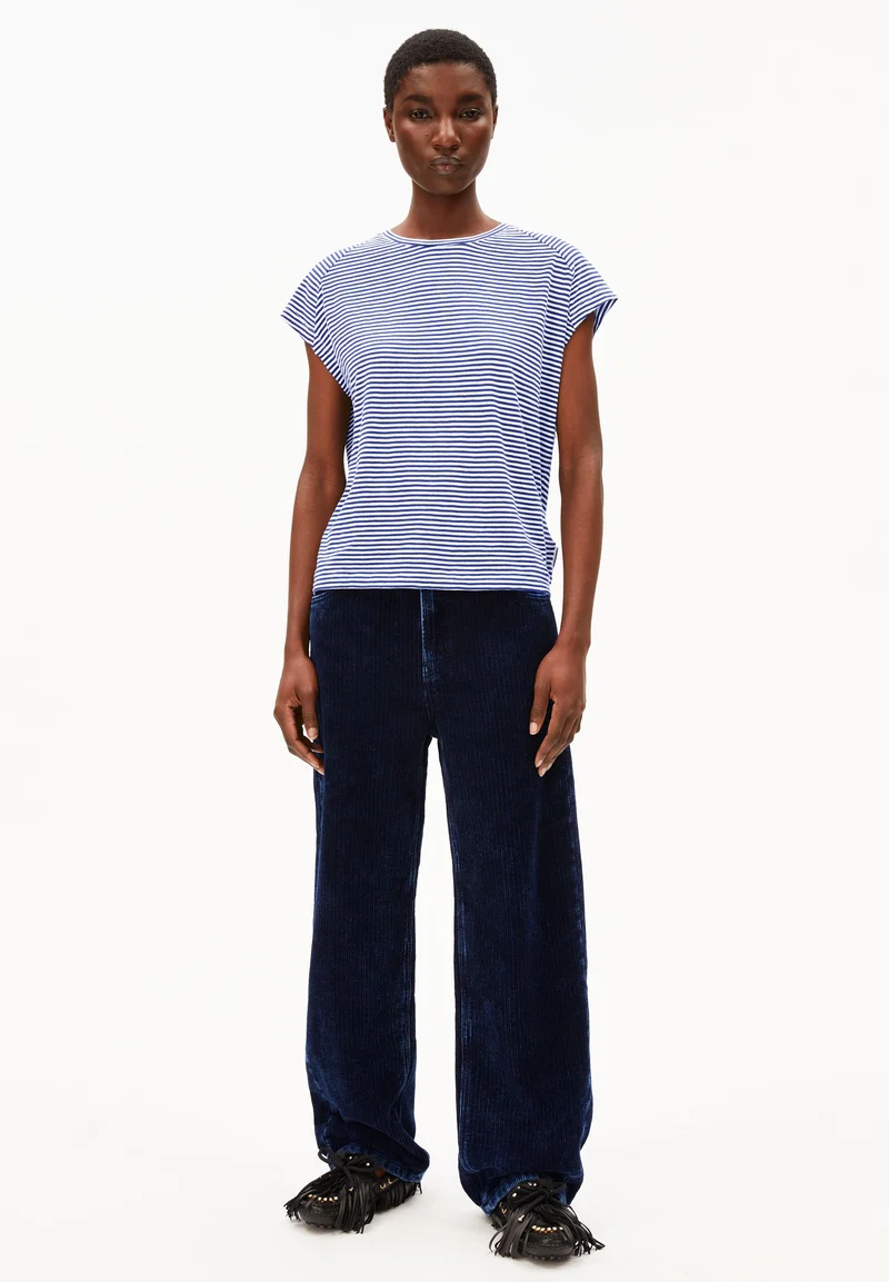 ONELIAA LOVELY STRIPES T-SHIRT | oatmilk-blue noon