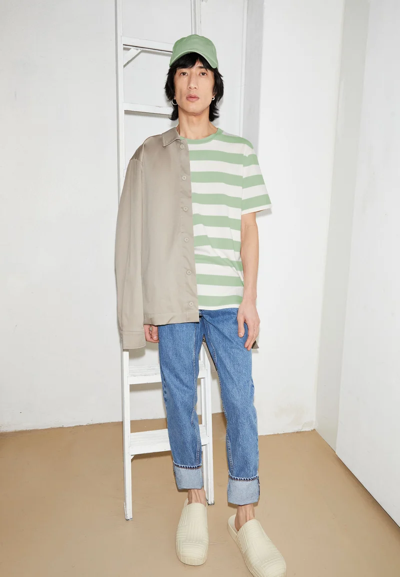 AADONI BOLD STRIPES | smith green-oatmilk