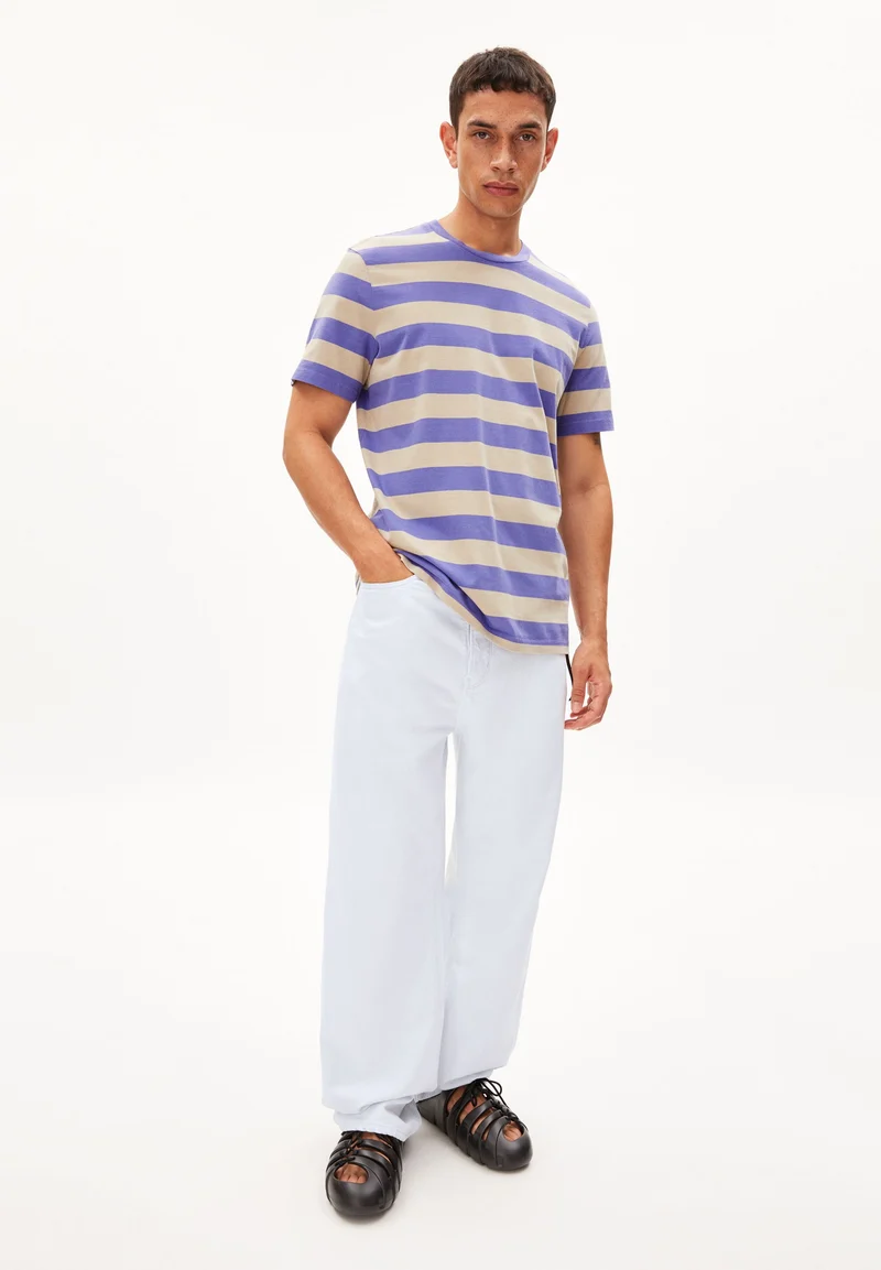 AADONI BOLD STRIPES | vibrant violet-sand stone