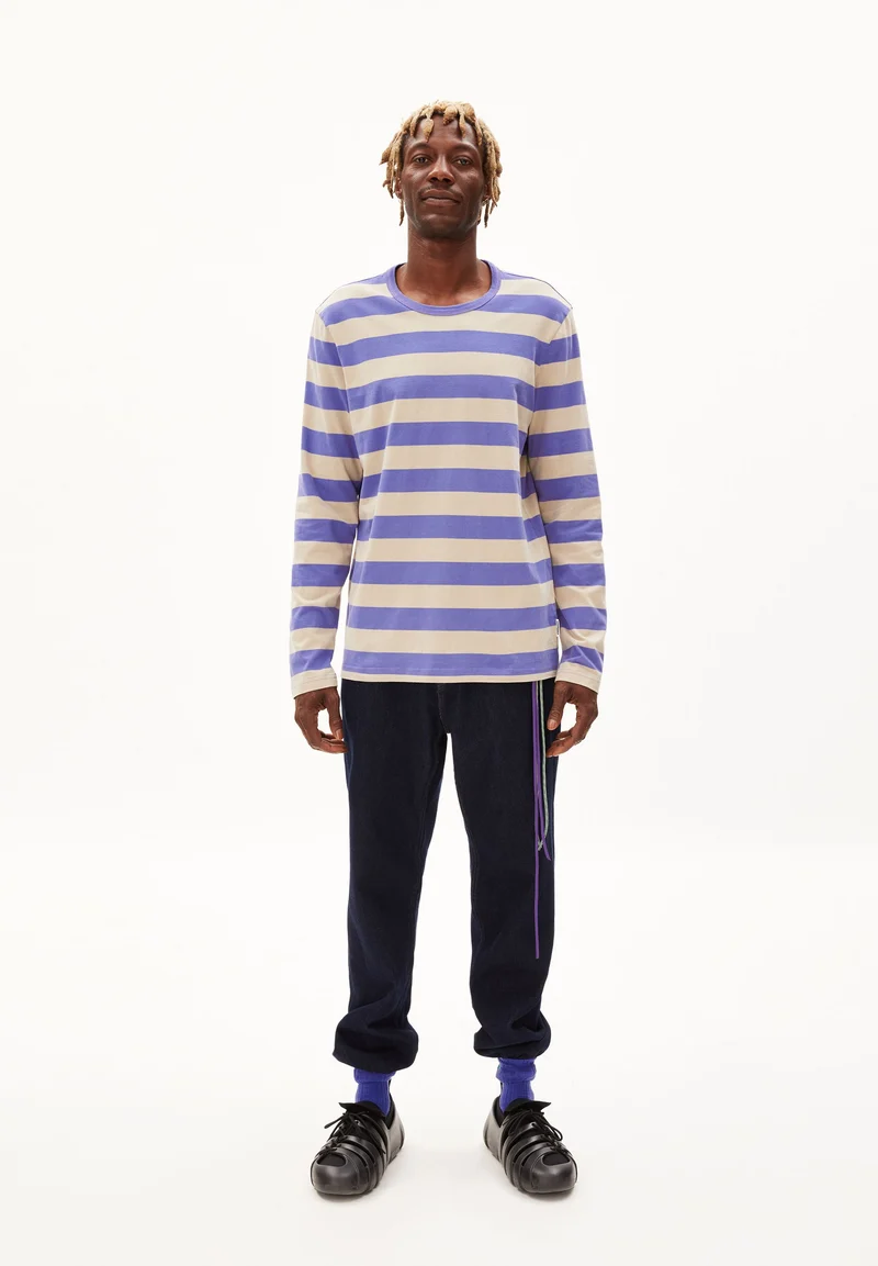 YOHAAN BOLD STRIPES | vibrant violet-sand stone