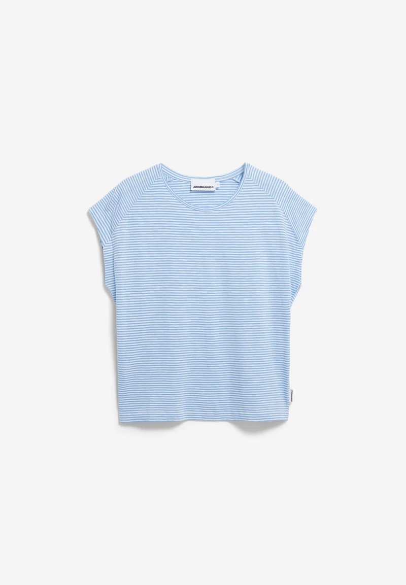 ONELIAA LOVELY STRIPES T-SHIRT | oatmilk-silky blue
