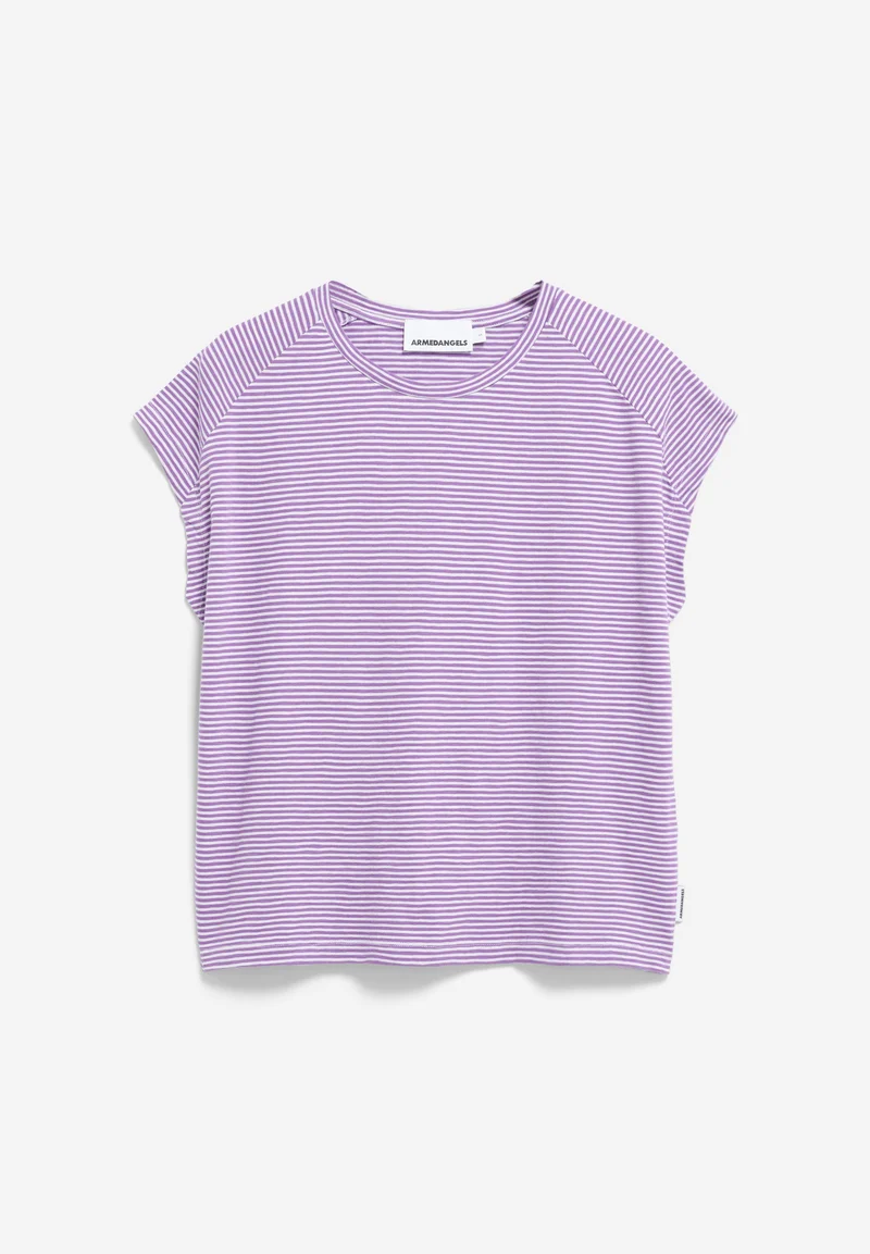 ONELIAA LOVELY STRIPES T-SHIRT | oatmilk-orchid