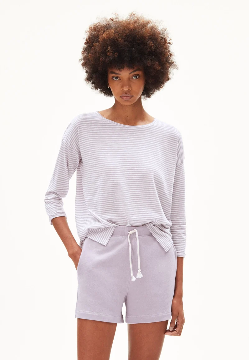 SIANAA LOVELY STRIPES | purple noise-oatmilk