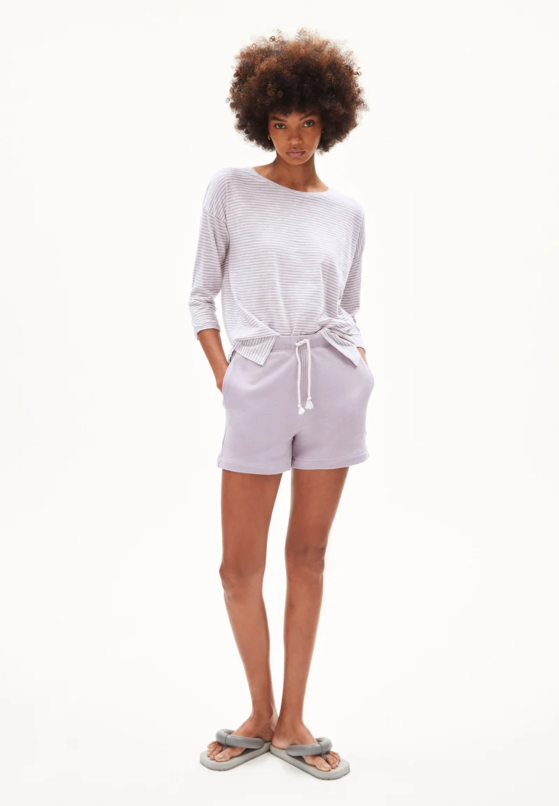 SIANAA LOVELY STRIPES | purple noise-oatmilk