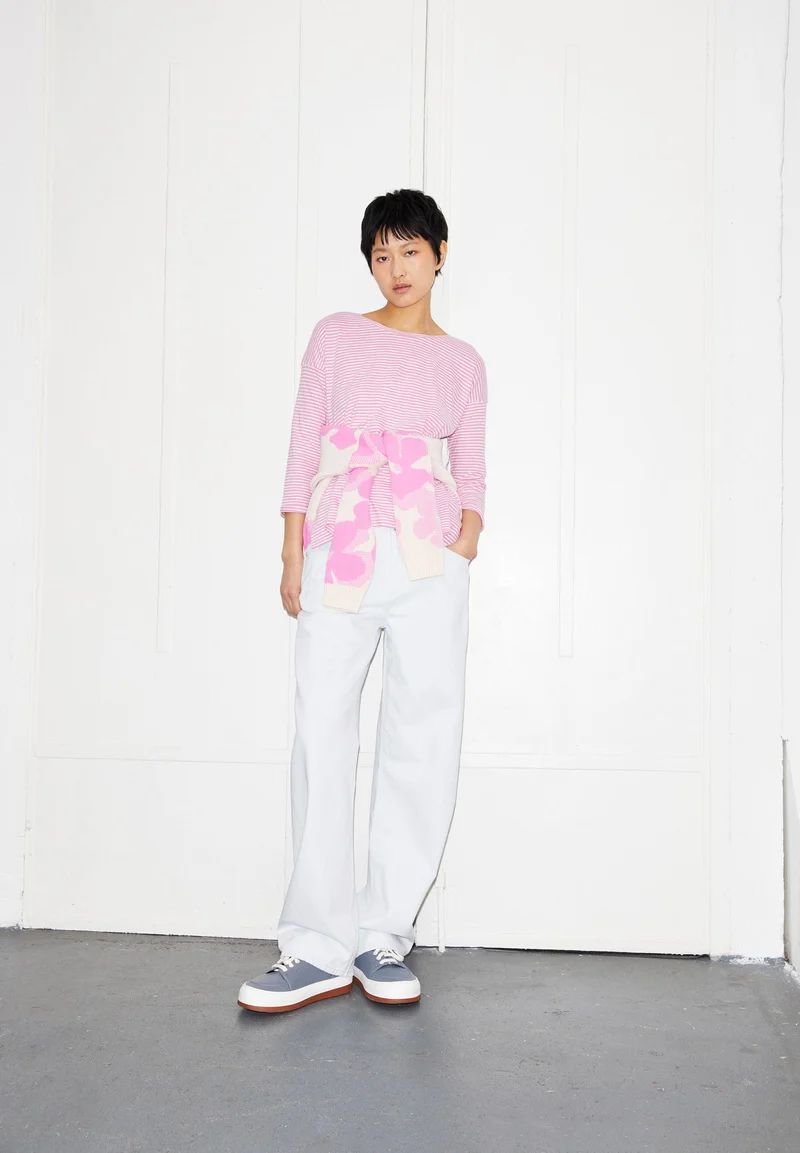 SIANAA LOVELY STRIPES | raspberry pink-oatmilk
