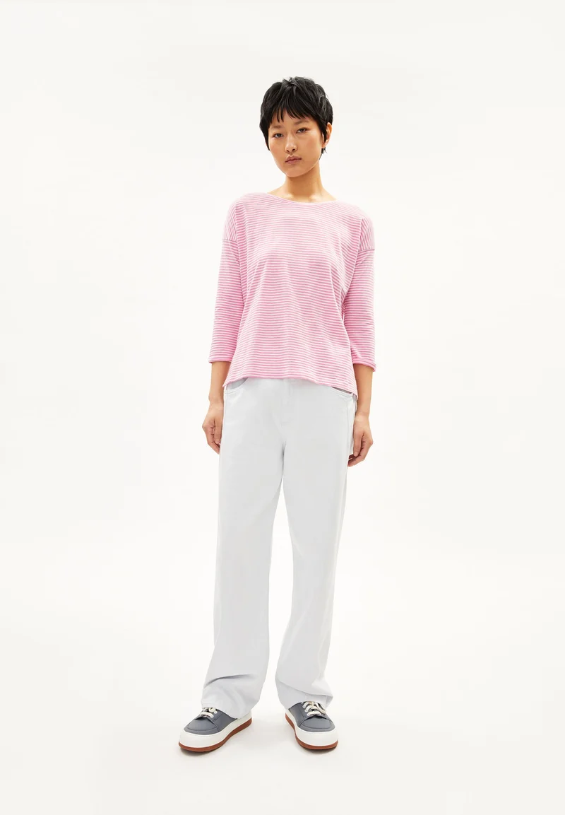 SIANAA LOVELY STRIPES | raspberry pink-oatmilk