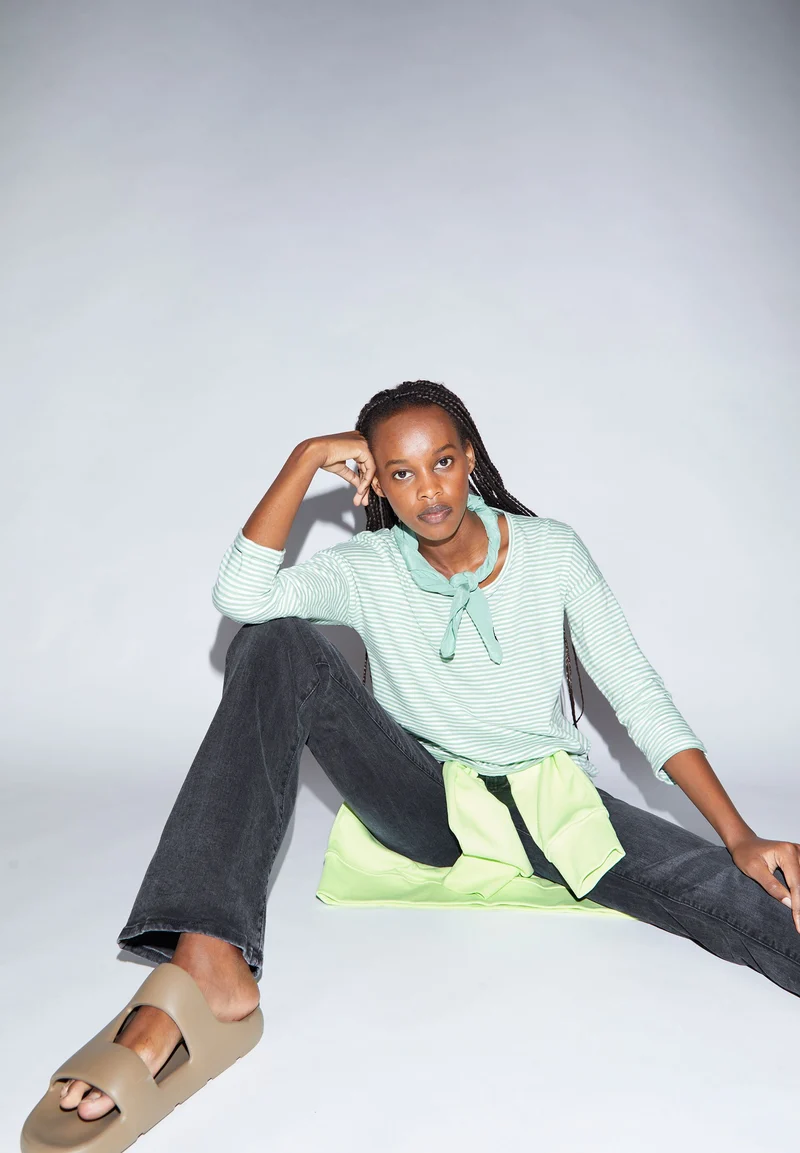 SIANAA LOVELY STRIPES | smith green-oatmilk