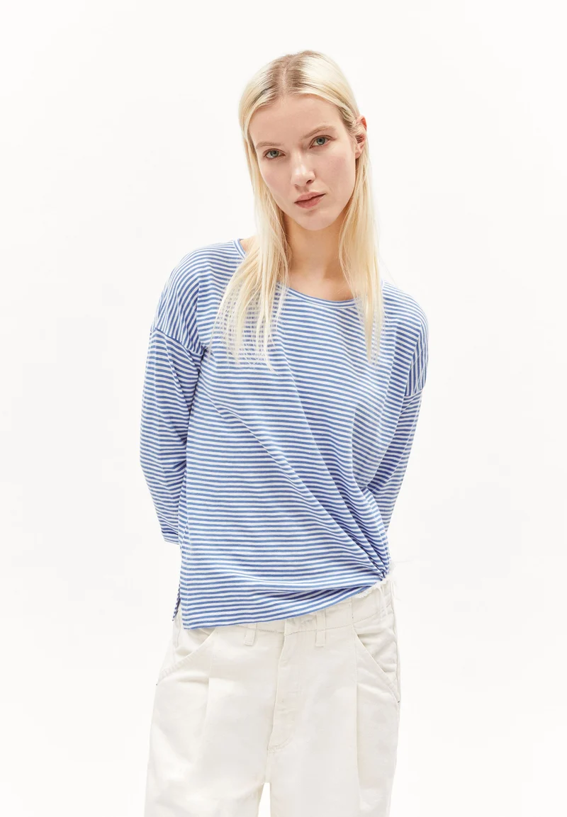 SIANAA LOVELY STRIPES | blue bloom-oatmilk
