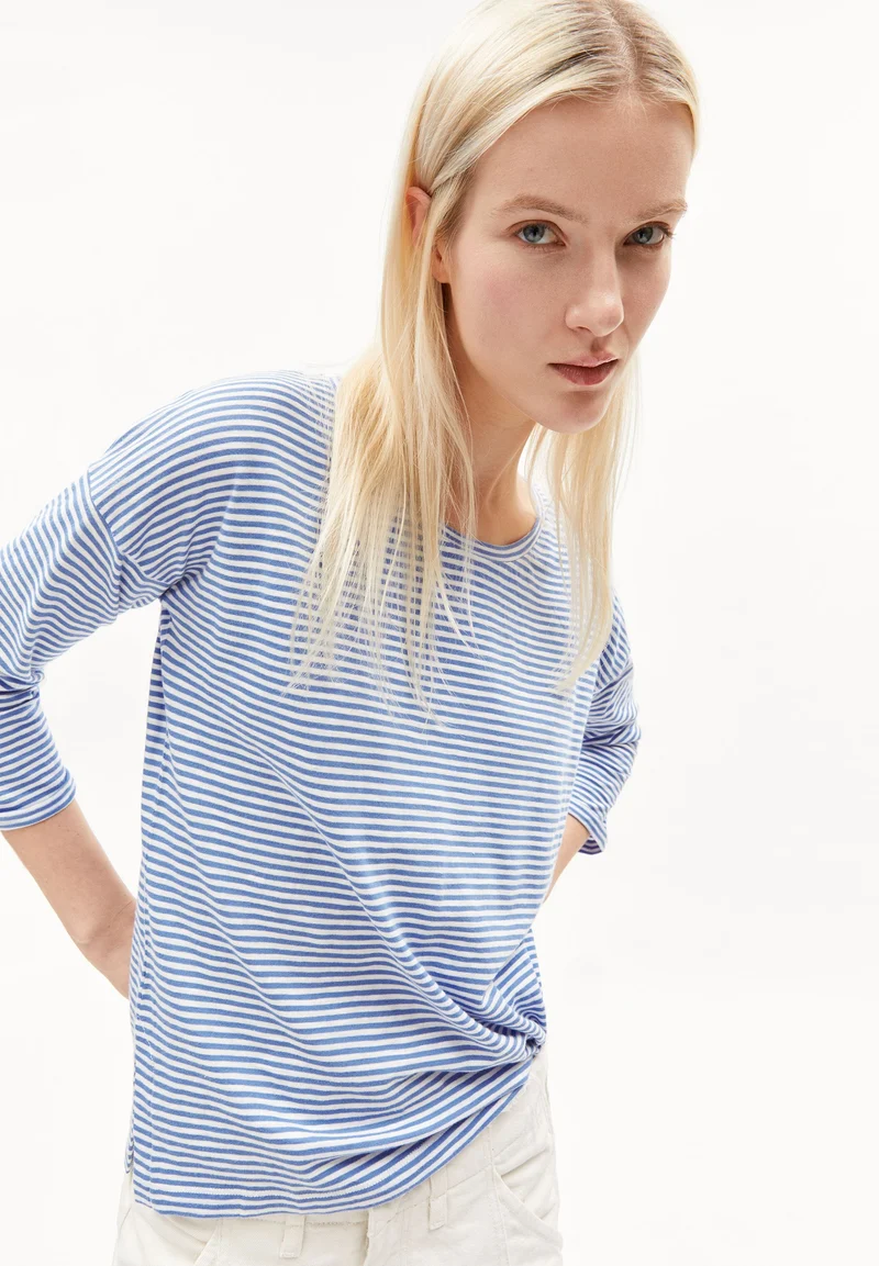 SIANAA LOVELY STRIPES | blue bloom-oatmilk