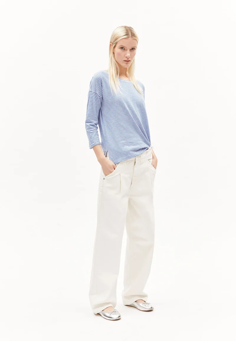 SIANAA LOVELY STRIPES | blue bloom-oatmilk