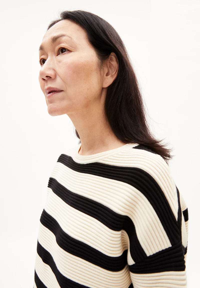 MERINAA STRIPED | oatmilk-black