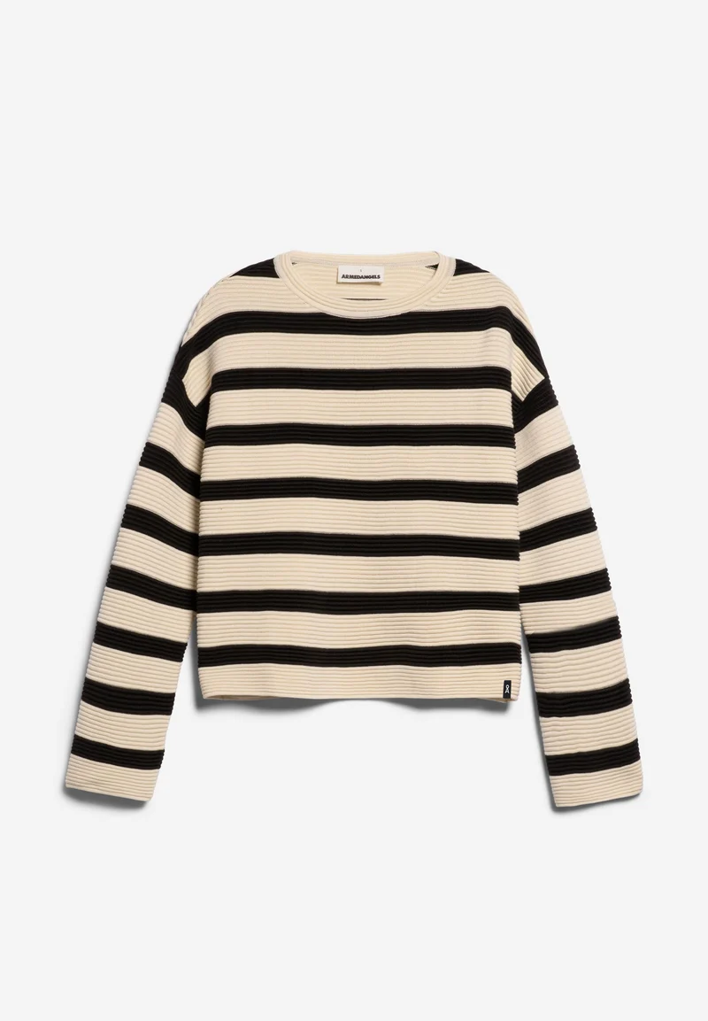 MERINAA STRIPED | oatmilk-black