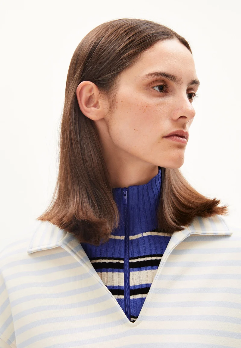 NAIRAA STRIPE | morning sky-undyed