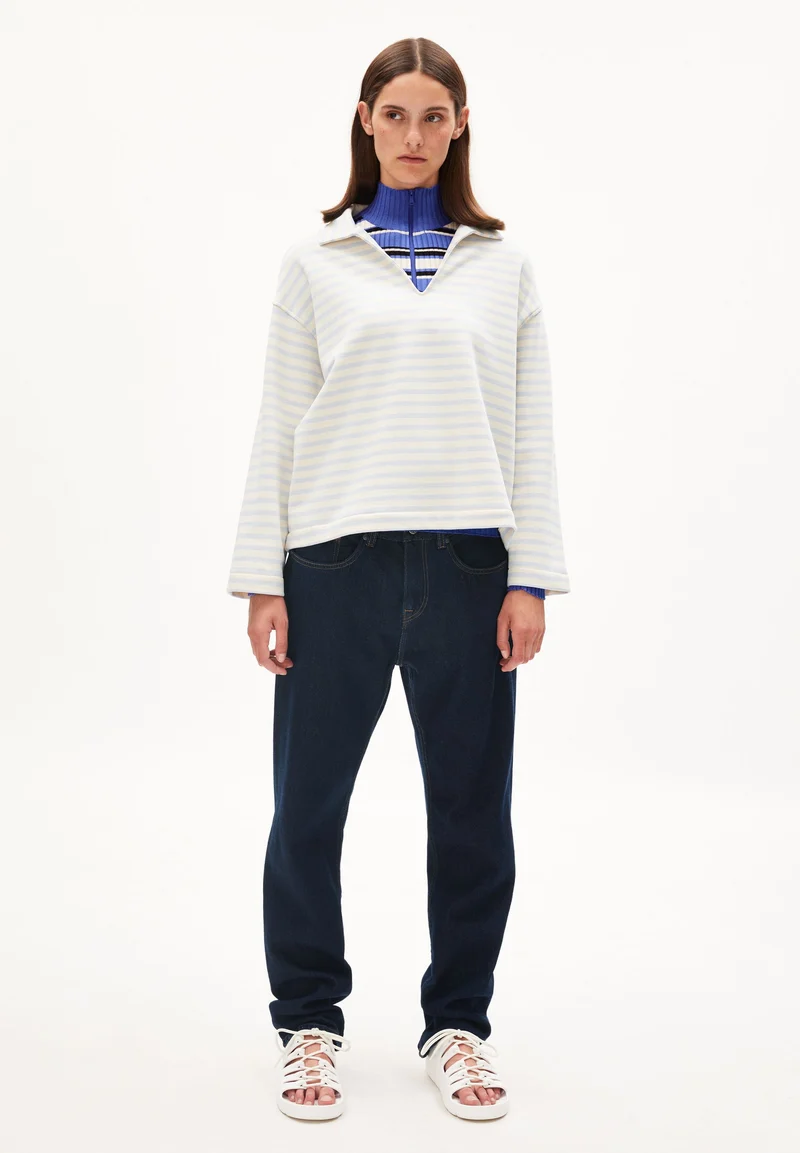 NAIRAA STRIPE | morning sky-undyed