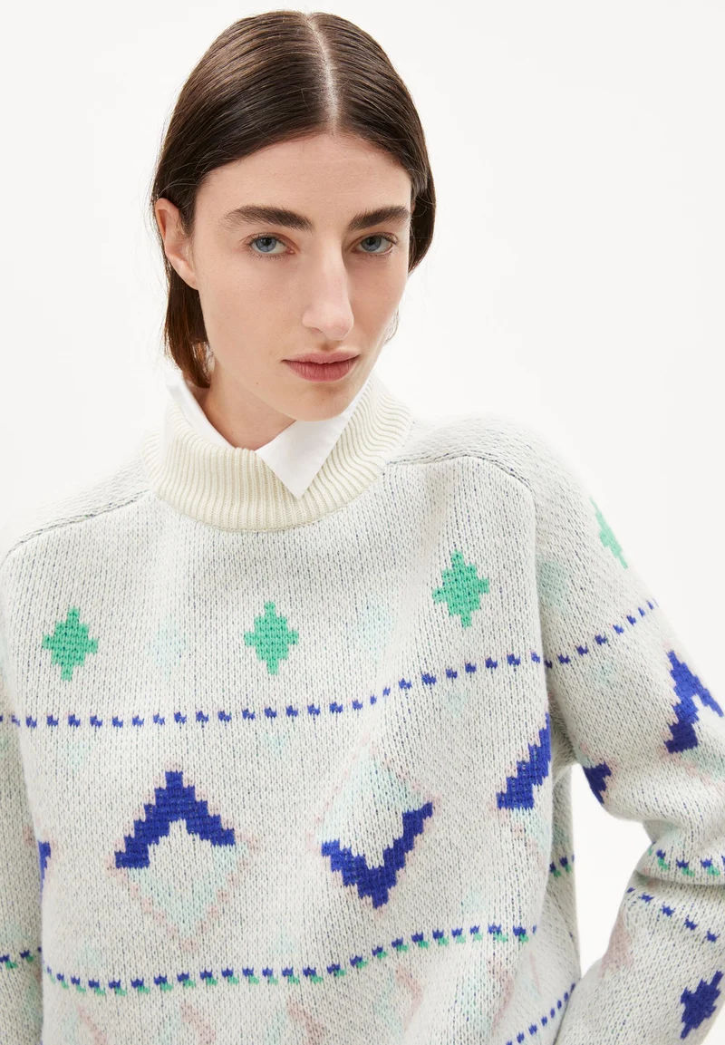 HOLGAA NAIVE FAIRISLE | oatmilk-apple neon