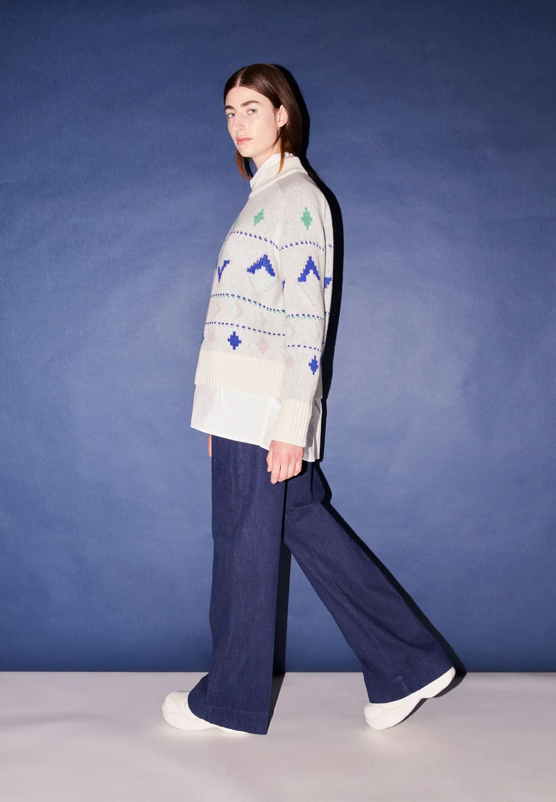 HOLGAA NAIVE FAIRISLE | oatmilk-apple neon