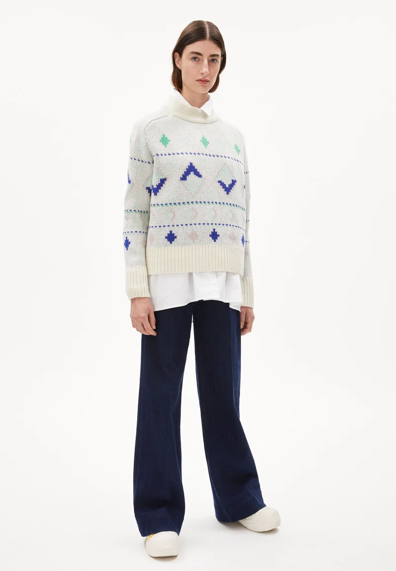 HOLGAA NAIVE FAIRISLE | oatmilk-apple neon