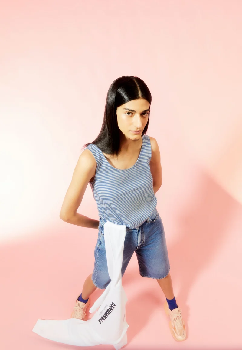 MINAAMI LITA TOP | blue bloom-oatmilk
