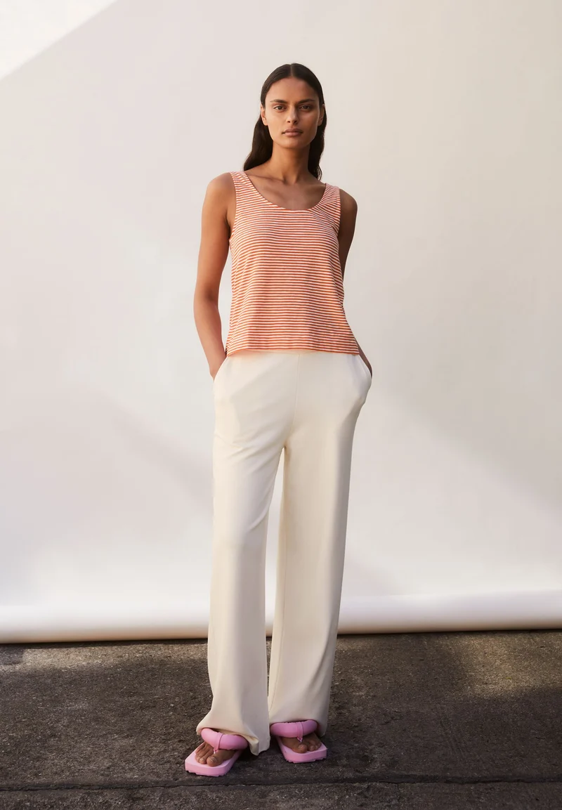 MINAAMI LITA TOP | poppy red-oatmilk
