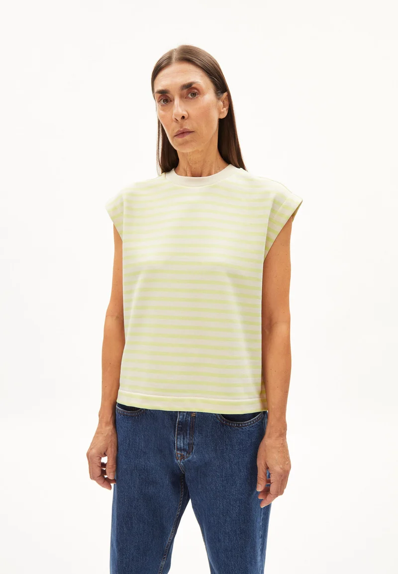 ARANJAA STRIPE | light lime-undyed