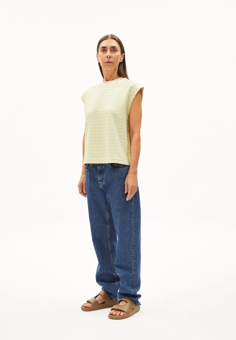ARANJAA STRIPE | light lime-undyed