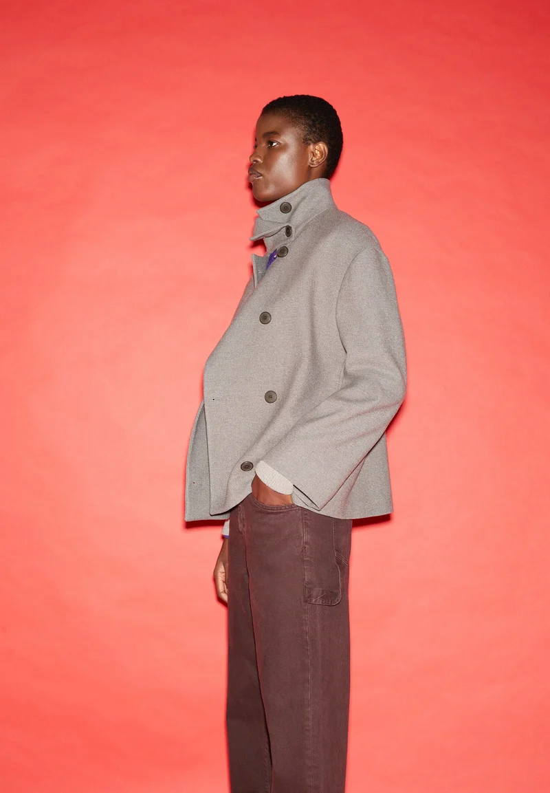 MAJELAA WOLLMANTEL | dark caramel melange