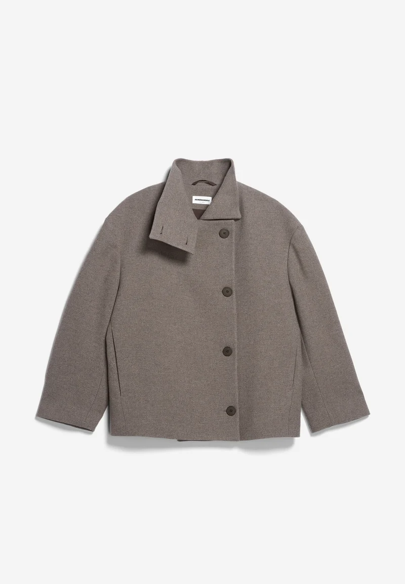 MAJELAA WOLLMANTEL | dark caramel melange