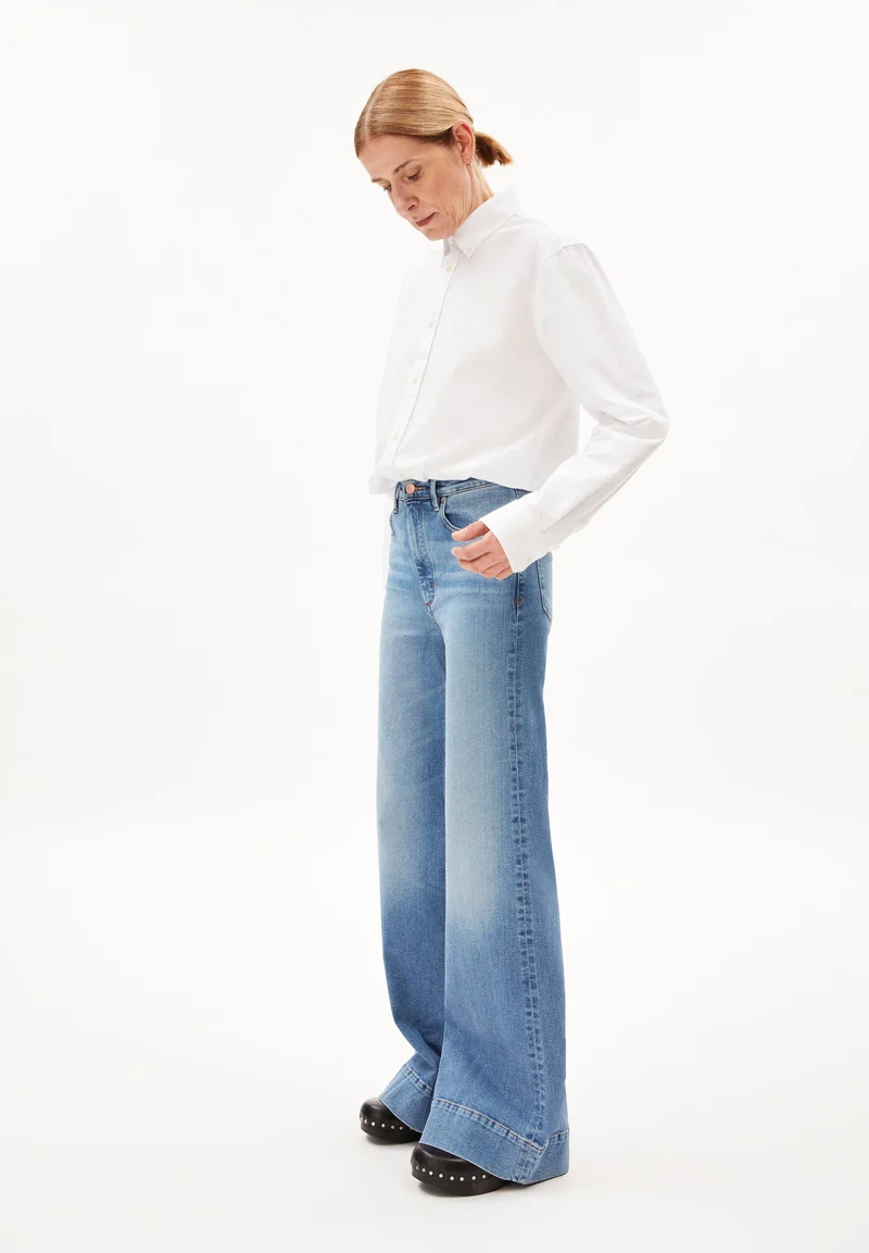 MURLIAA HIGH WAIST WIDE JEANS | misty blue