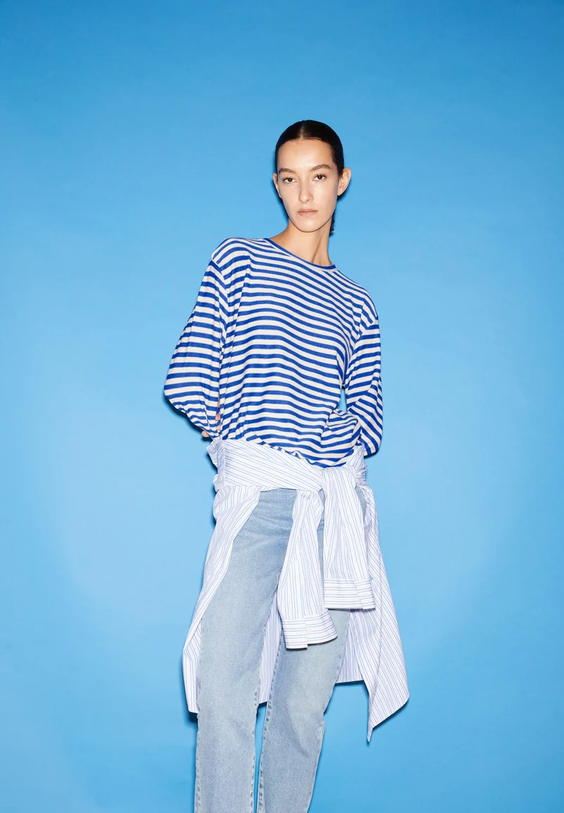 MARYNAA KNITTED STRIPE | warm blue-kitt