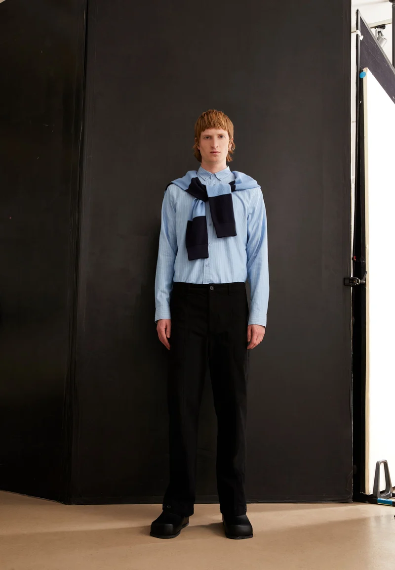 QUAASA STRIPES LANGARMHEMD | iceberg blue - white