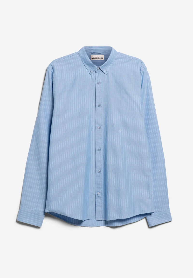 QUAASA STRIPES LANGARMHEMD | iceberg blue - white