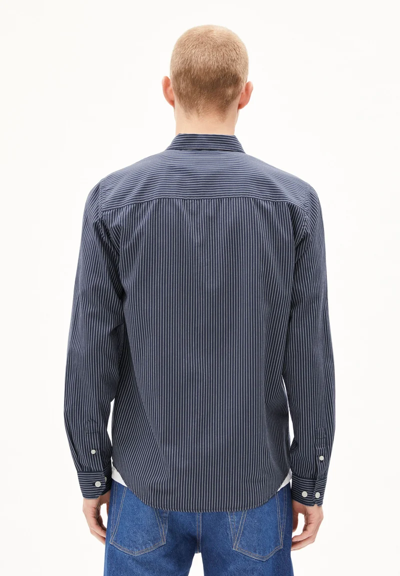 QUAASA STRIPES LANGARMHEMD | night sky-white