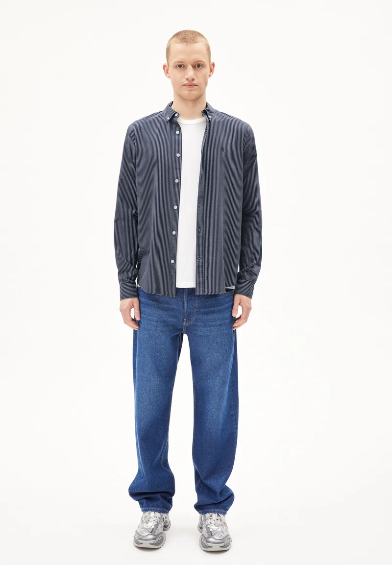 QUAASA STRIPES LANGARMHEMD | night sky-white