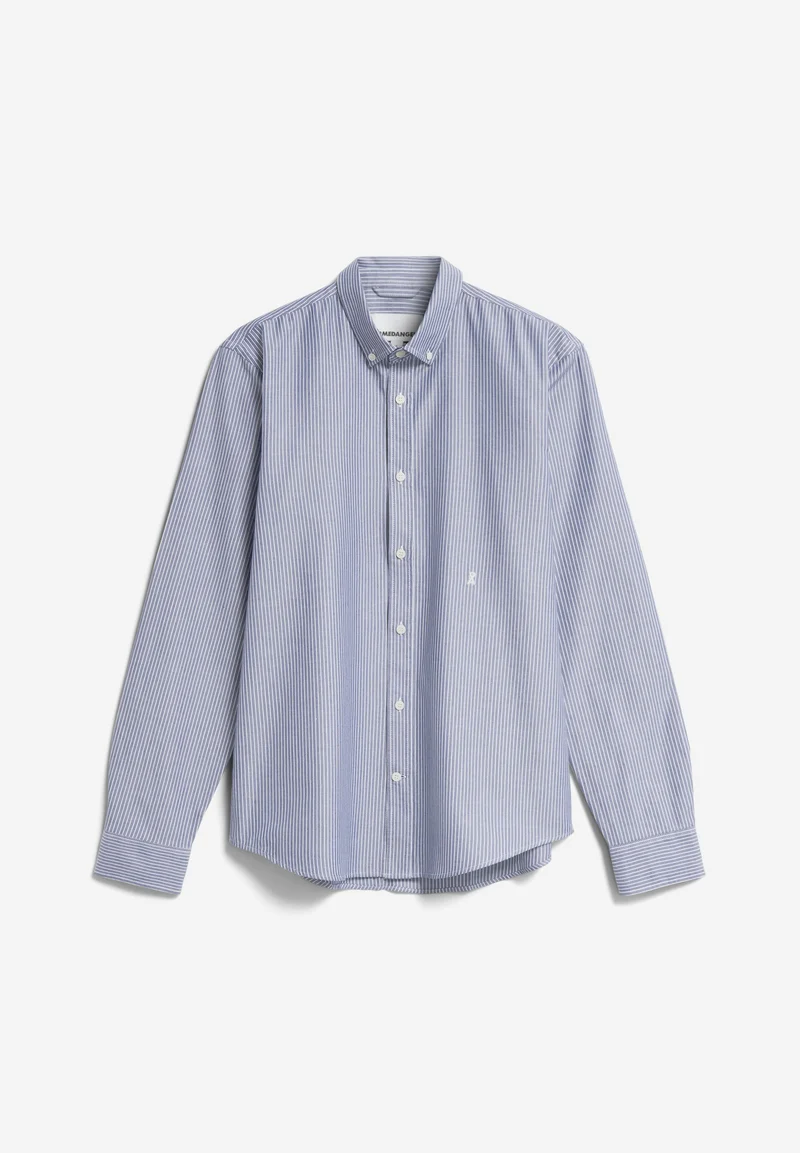 QUAASA STRIPES LANGARMHEMD | white-faded indigo