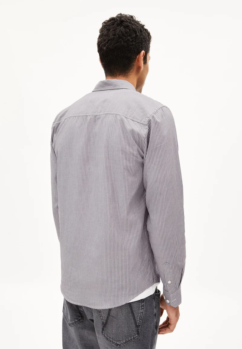 QUAASA STRIPES LANGARMHEMD | earth-cinnamon dust