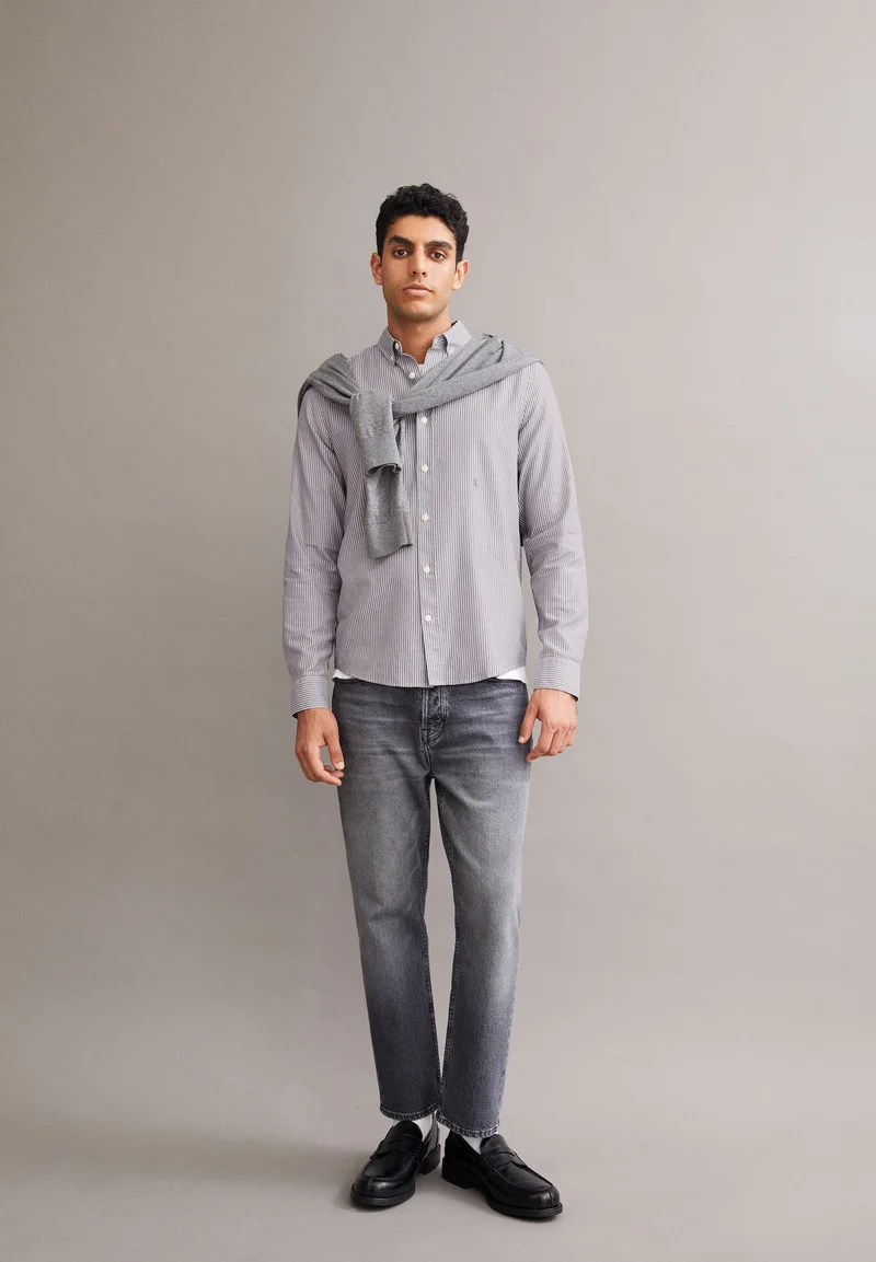 QUAASA STRIPES LANGARMHEMD | earth-cinnamon dust