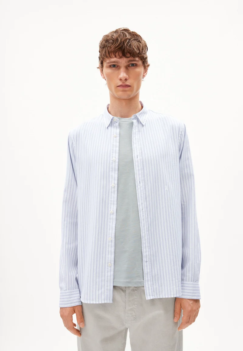 QUAASA STRIPES LANGARMHEMD | white-dynamo blue