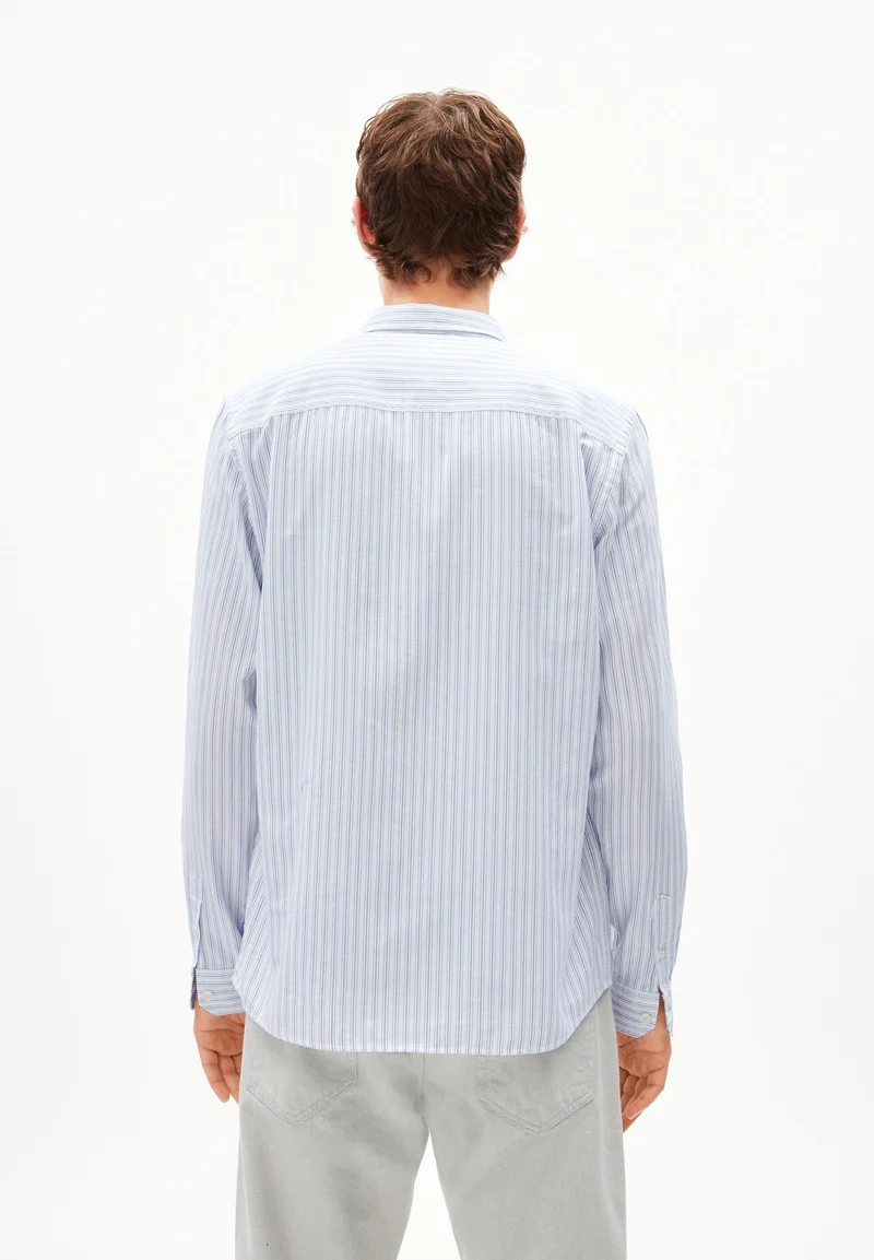 QUAASA STRIPES LANGARMHEMD | white-dynamo blue