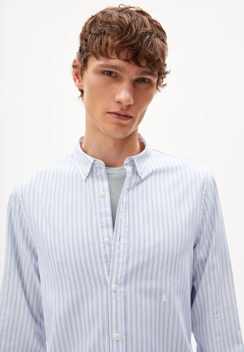 QUAASA STRIPES LANGARMHEMD | white-dynamo blue