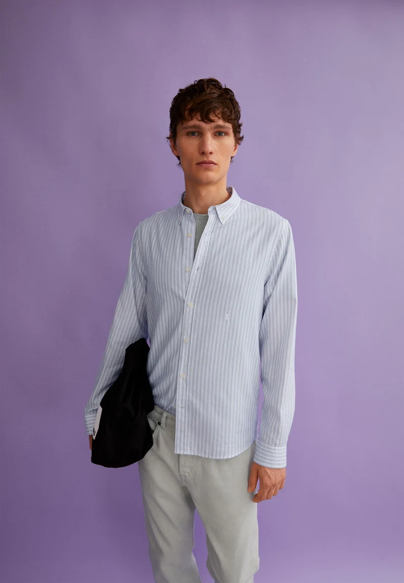 QUAASA STRIPES LANGARMHEMD | white-dynamo blue
