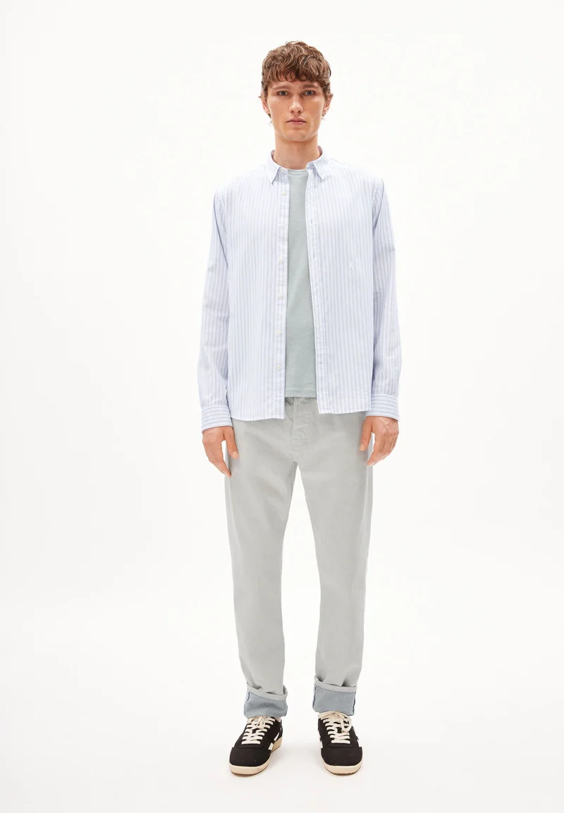 QUAASA STRIPES LANGARMHEMD | white-dynamo blue