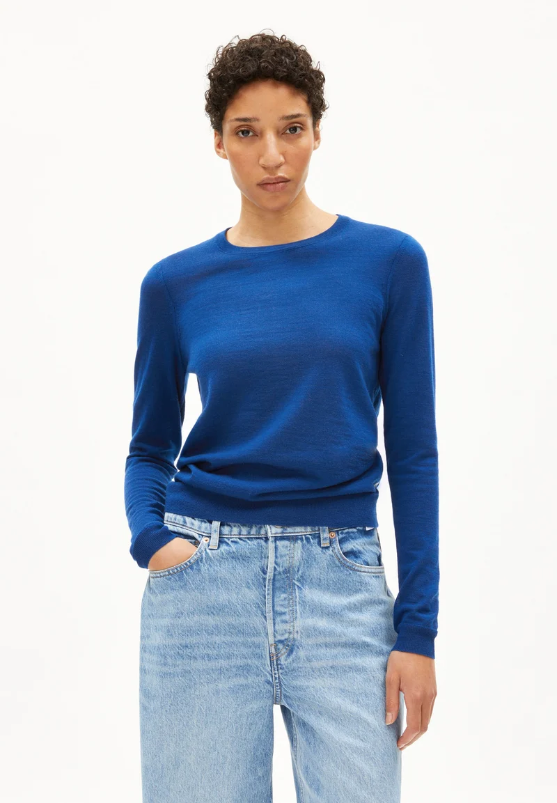 ELDIAA MERINO STRICKPULLOVER | lapis blue